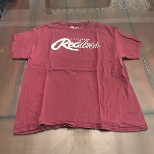 Men’s young and reckless maroon t shirt